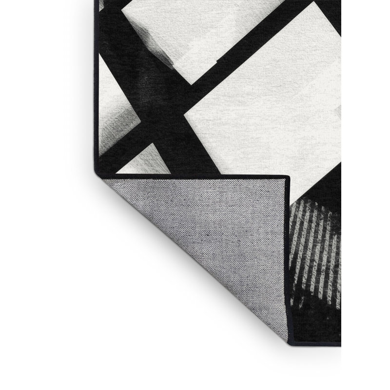 Tapis à carreaux moderne lavable à la machine Paizlei Times, 3x5