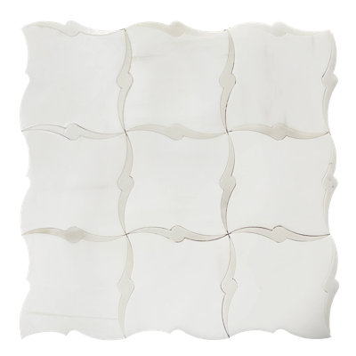 Carreau de mosaïque de plancher et de mur à jet d'eau 13 po x 13 po Dolomite & Calacatta (1,17 pi2 / pièce)