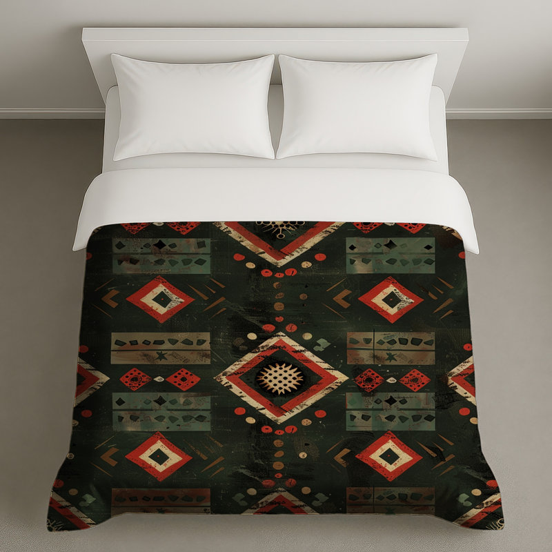 Housses de couette à motif géométrique Southwestern, Grand lit