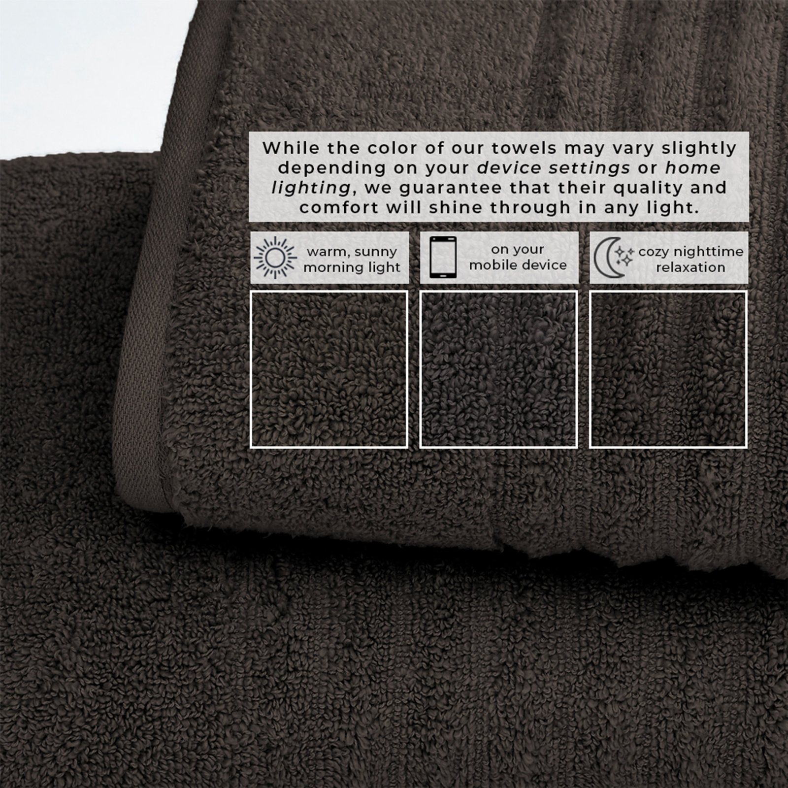 Midnight Gray, Bath Towels - 4 Pack