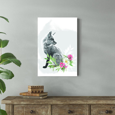 Floral renard - reproduction d'art sur toile tendue