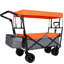 Avec poignée-poussoir, chariot pliable de 480 lb avec auvent, chariot de chariot avec roues tout-terrain de 7 po, chariot pliable léger, grande capacité pour le camping, le magasinage, les sports et le jardin-123018795
