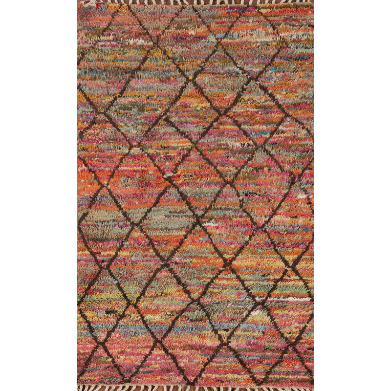 Tapis décoratif marocain en laine Trellis