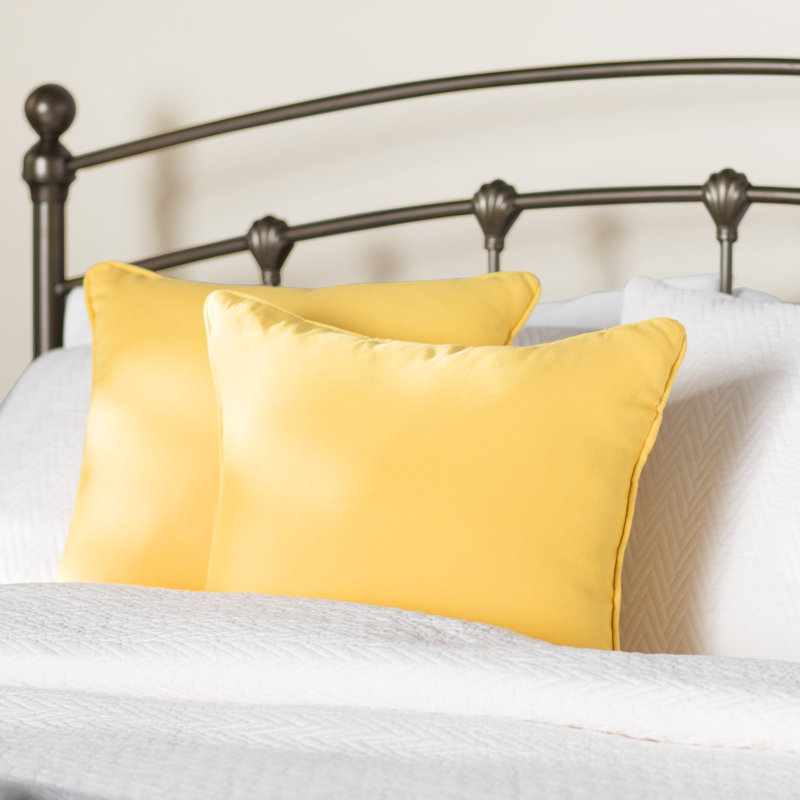 Cotton Blend Reversible Throw Pillow, Yellow