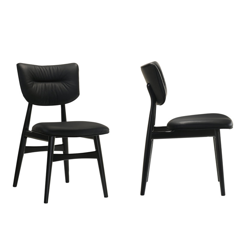 Joss Full leather Upholstered Back Side Chair Dining Chair