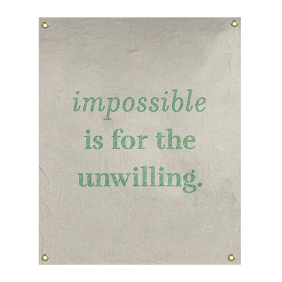 Tapisserie quote « impossible à écrire » en polyester