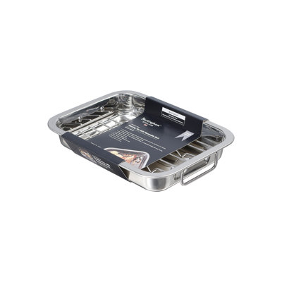 Buckingham Stainless Steel Roasting Tray with Grill Rack 35 cm  