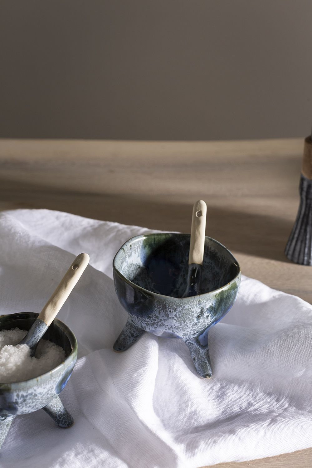 Yalina Ceramic Salt Cellar, 3" H x 3.5" W x 3.5" D