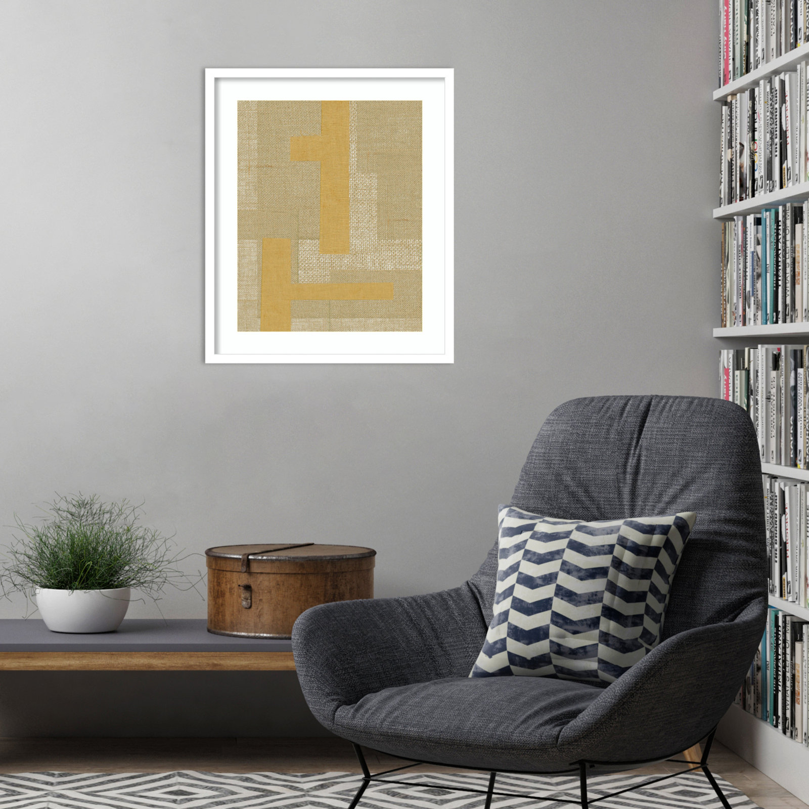 Fabric Pattern Collage No. 4 Print, White, 25" H x 21" W