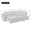 Canapé en L de 91,5 pouces avec lit escamotable et canapé-lit modulaire avec rangement caché, accoudoirs larges avec rangement, pour le salon, appartement, chambre à coucher, bureau