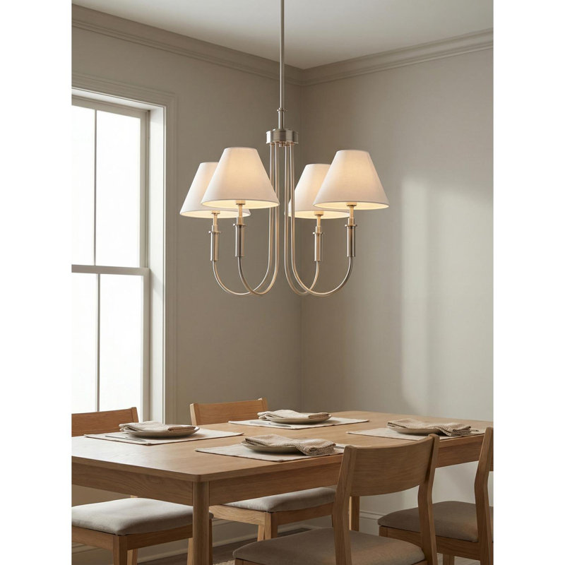 Celeste Chandelier, 4 Lights, Silver