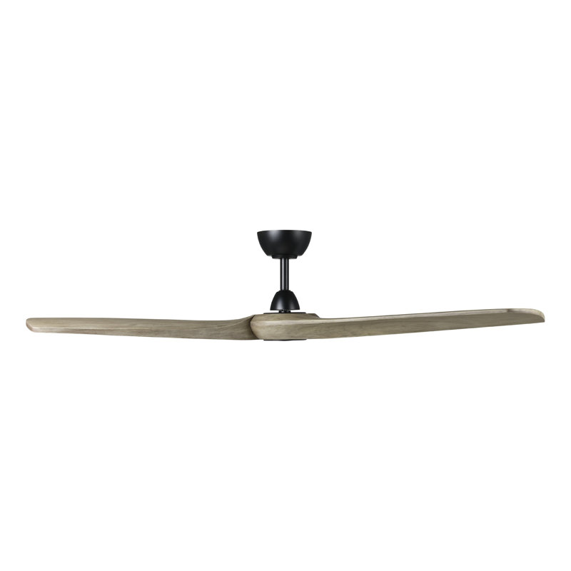 Gallashaw 60 inch Ceiling Fan, Gray Wood, Black