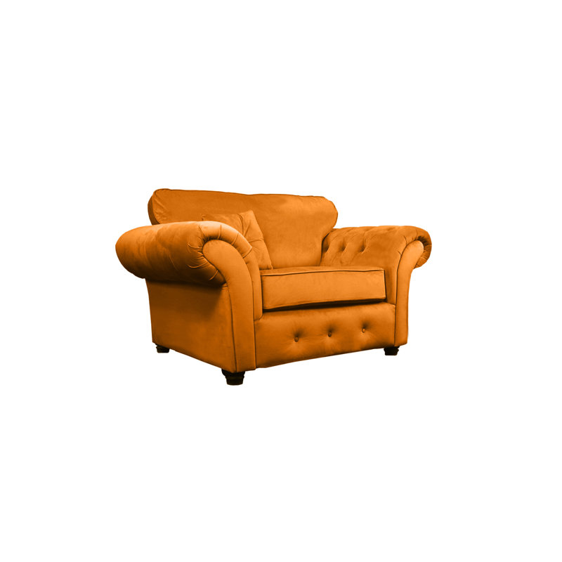 Lila Velvet Chesterfield Chair, Burnt Orange