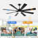 Large 8 Blade Ceiling Fan With Led Light And Smart Features