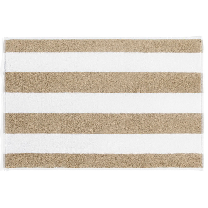 Serviette de bain 100% coton Paola, Blanc / brun