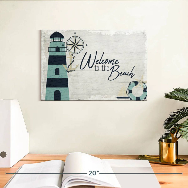 Tergel «Welcome To The Beach» en bois, H 8 po x l 12 po