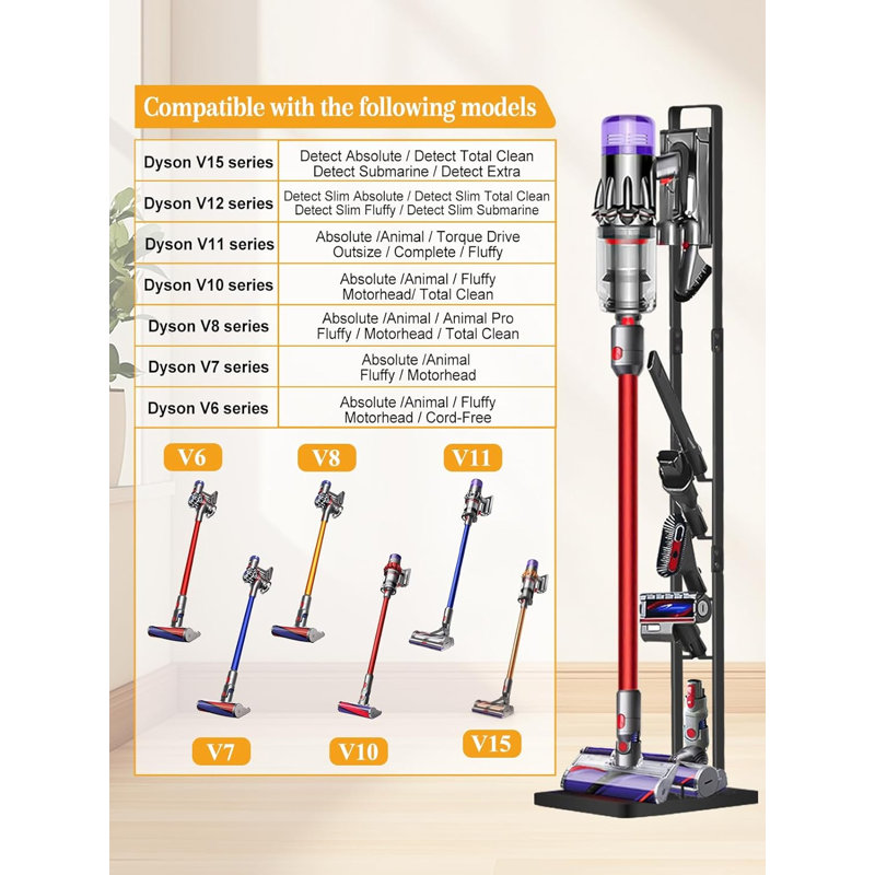 Support de rangement en métal pour aspirateur sans fil et accessoires