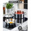 Ensemble de réchaud à beurre multi-plis standard Cooks, mini marmite, fondant à beurre en acier inoxydable pour le lait chauffant, poêle à frire de 4,7 pouces et cocotte de 0,68 pte, mini marmite et poêle, 3 pièces