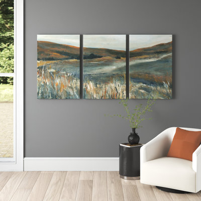 Cuivre coucher de soleil - 3 pièces sur toile tendue