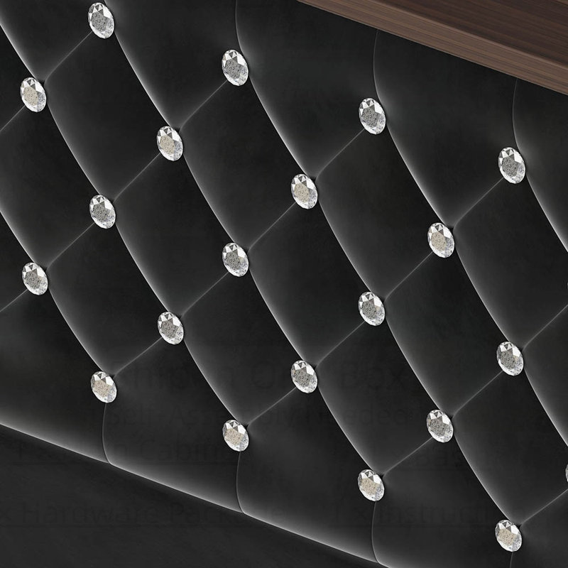 Structure de lit moelleuse en velours avec port USB et veilleuse, tête de lit avec rivet, lit plateforme à oreilles avec tablette de tête de lit