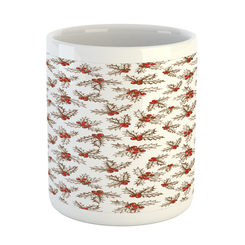 Grande tasse à café à baies holly
