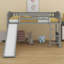 Lit mezzanine avec glissoire et échelle-1416301160