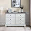 Commode à 6 tiroirs Modern Farmhouse pour chambre à coucher, commode de tiroir de chambre en bois avec 6 tiroirs de rangement, commode à 6 tiroirs pour chambre-1087142927