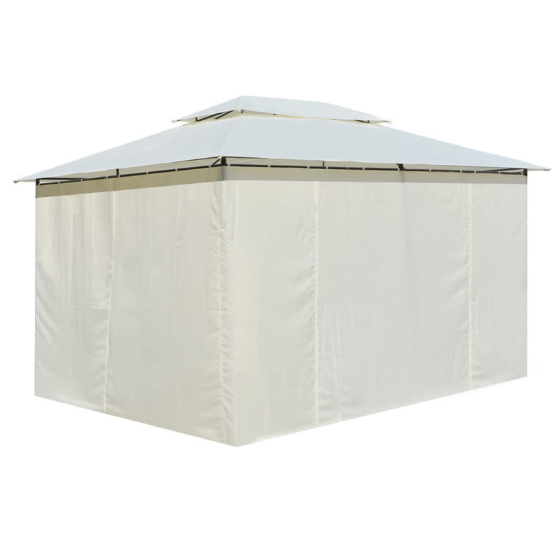13.1 Ft. W x 9.8 Ft. D Steel Patio Gazebo With Curtain, White