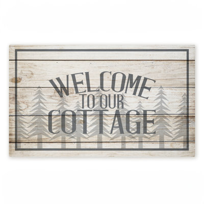Paillasson Rustic Welcome Cottage, imprimé par Kim Allen, 18 po x 30 po