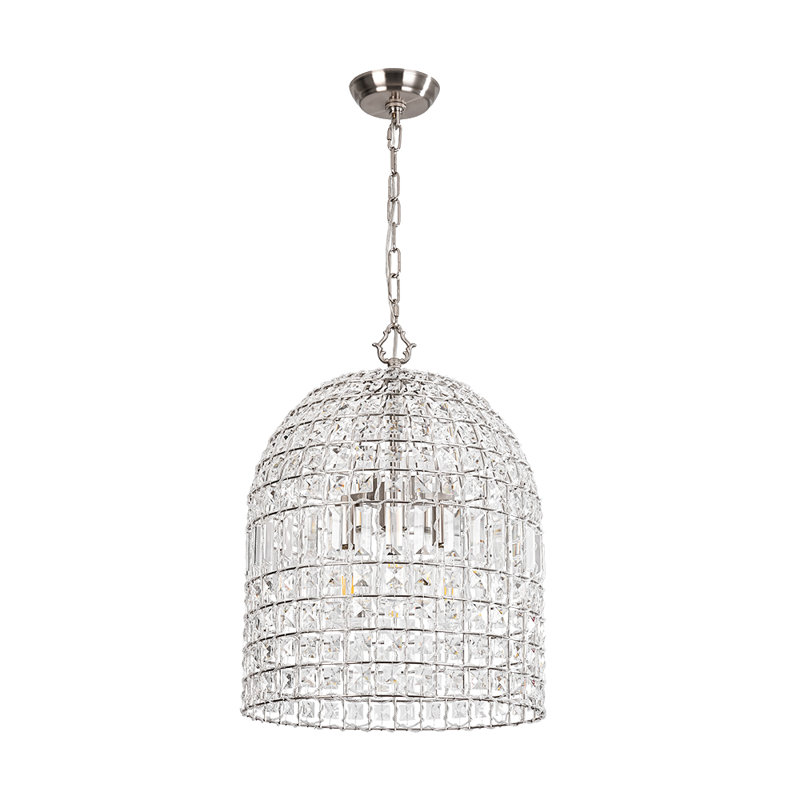 Vintage 3 - Light Cage Crystal Pendant Light, Nickel