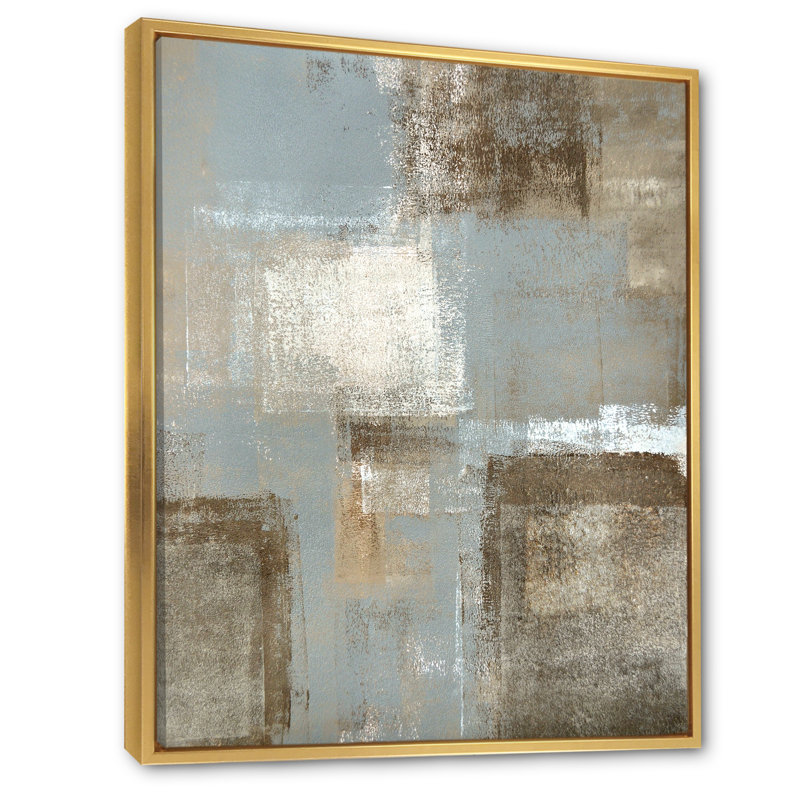 «Gray Meets Brown Abstract Art VI», reproduction sur toile, H 20 po x l 12 po x P 1 po, Cadre flottant doré
