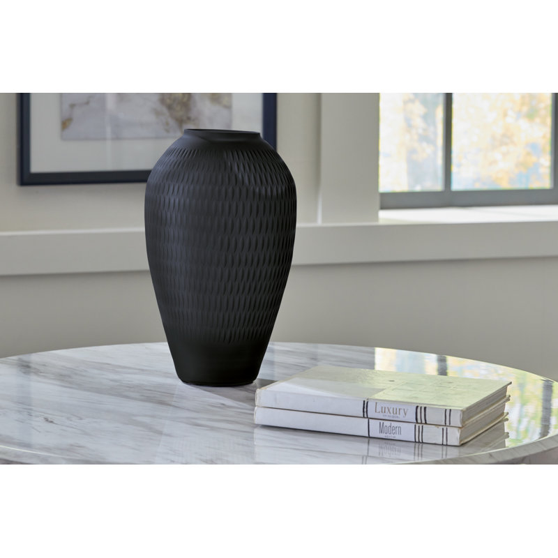 Vase de table en verre Sincope, H 13 po x l 8,5 po x P 8,5 po