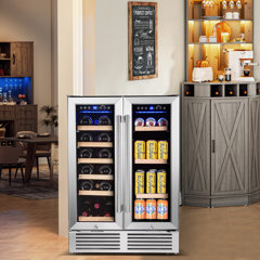 WANAI 120-Can Beverage Cooler and Refrigerator, Small Mini Fridge for Home,  Office or Bar with Glass Door and Adjustable Removable Shelves，Perfect for