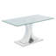 Table en verre de style moderne, conception élégante, ensemble de chaises de salle à manger à base de support durable, pieds de chaise galvanisés (ensemble de 5)-1465175054
