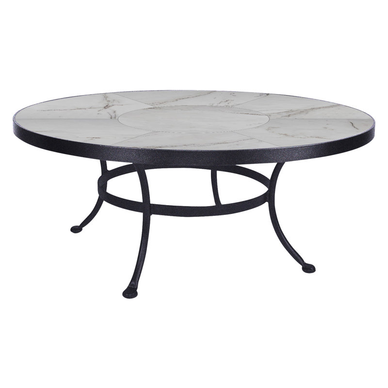 Outdoor Round Coffee Table, Pallazo White, Graphite