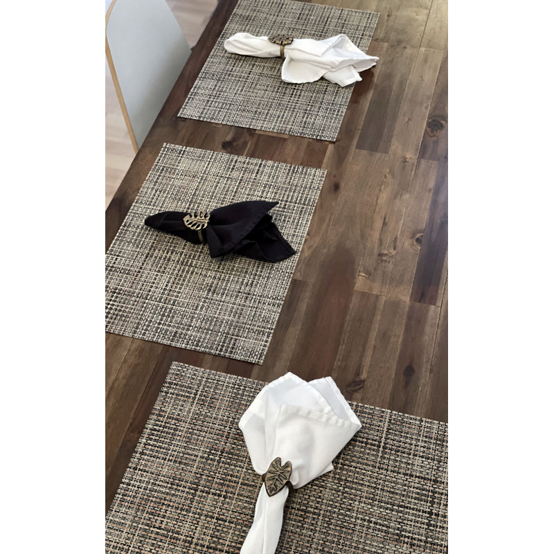Anneaux de serviettes de table en fonte tropicale avec finition dorée antique, noir, rouge, blanc et bleu, ensemble de 6 - l 2,25 po x l 2 po x H 2 po