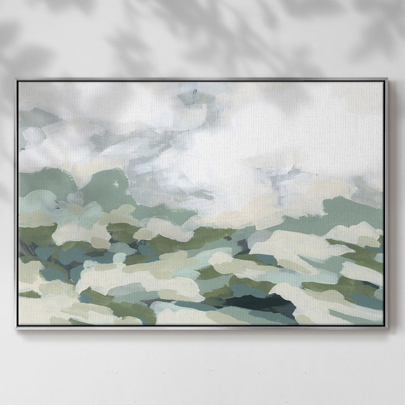 " Verdant Hillside II ", 25" H x 37" W x 2" D, Silver