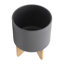 Pot à fleurs en céramique avec support en bambou - Pot moderne avec base surélevée pour l'intérieur-2016597979-2016597955-2069443770