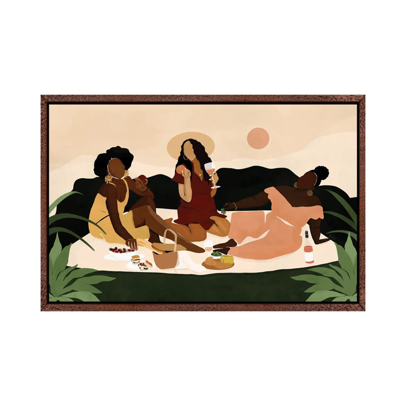 Sis-nic 1 Piece Wall Art on Canvas, 101.6 cm H x 66.04 cm W, Classic Brown Wood Framed Canvas