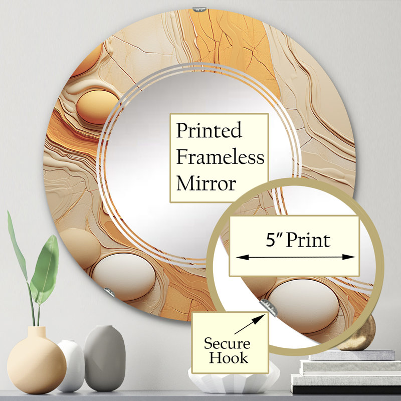 Offrey - Miroir mural moderne rond, 24 po x 24 po