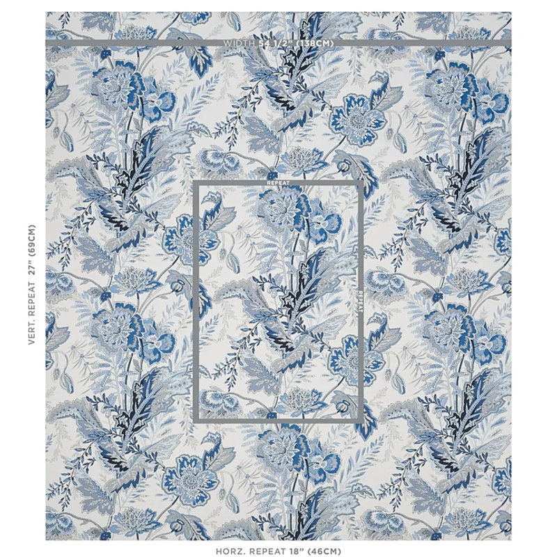 Sandoway Vine Wallpaper, Blue