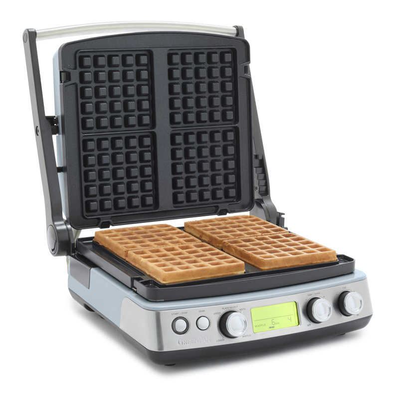 GreenPan Elite Non-Stick Waffle Maker, Blue