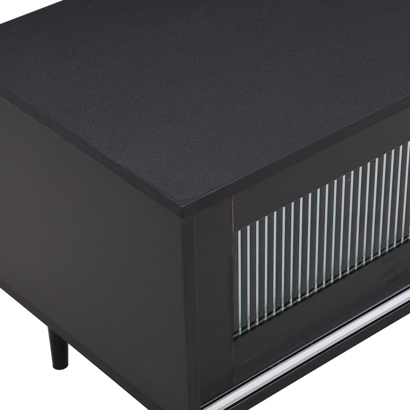 Crédence de rangement l 70,8 po Riegel, Noir