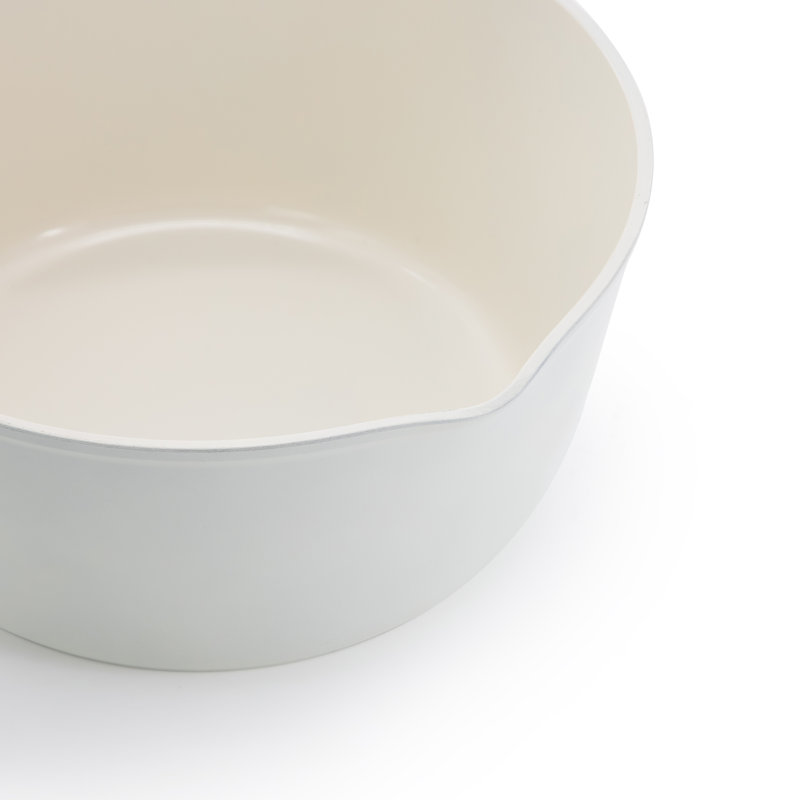 Casserole blanche en aluminium antiadhésif de 2,5 pintes avec couvercle Oster