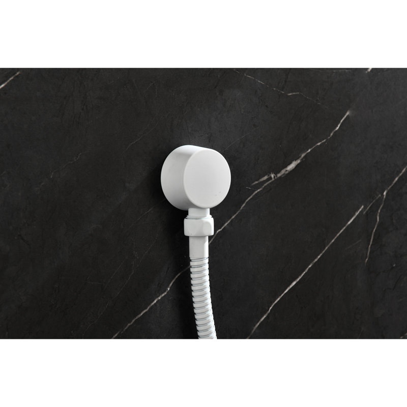 Système de douche avec composants en laiton blanc pour installation murale: Tête, douche à main, barre coulissante, jets de corps Composants: - option de conception montée