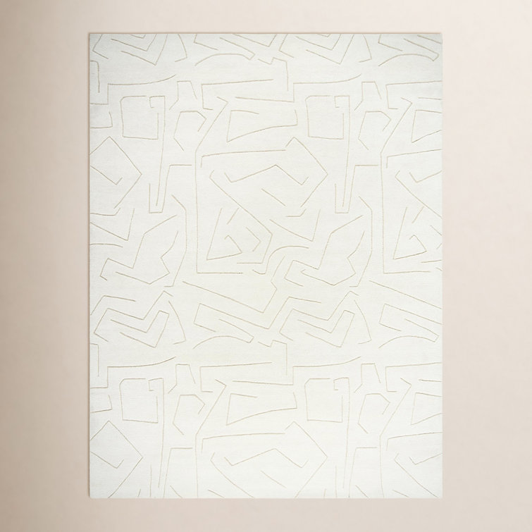 Lorette Hand Tufted Wool White Rug