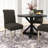 August Grove® Coit 5-Piece Dining Set, Cross-Buck Round Table With 4 Tufted Chairs-176086205