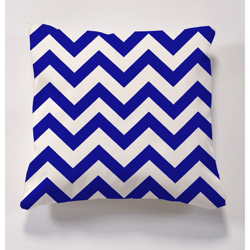 Iori Indoor / Outdoor Chevron Square Cushion, Blue