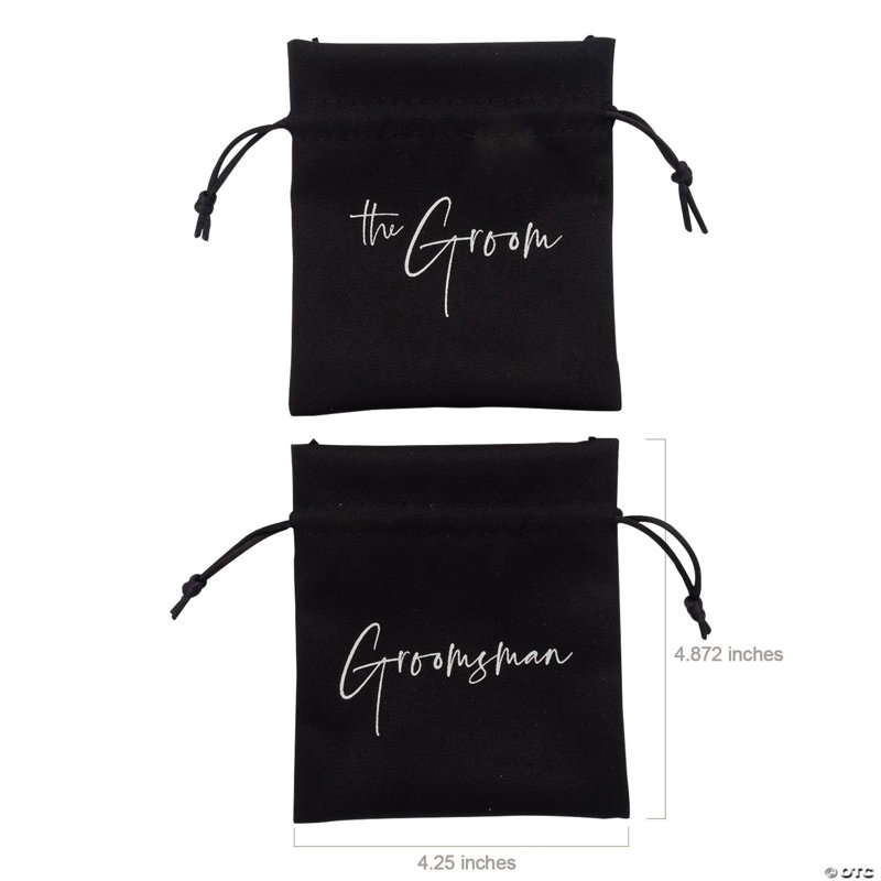 Paquet de 4 sacs à cordon en toile de 1/4 po x 4 3/4 po - 6 pièces
