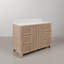 Ensemble de meuble-lavabo simple autoportant 48 po avec plateau en marbre d'ingénierie et lavabo en céramique blanche Belmont-596360112